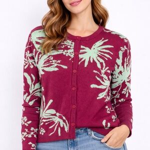 Future Collective Gabriella Karefa-Johnson Palm Print Cardigan Sweater Small